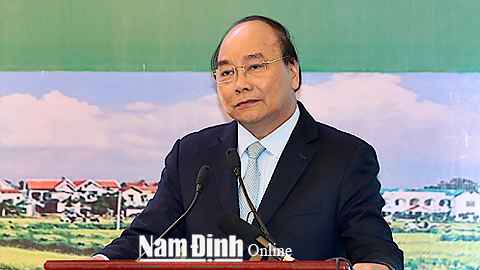 Thủ tướng Nguyễn Xuân Phúc phát biểu kết luận hội nghị. Ảnh: Thống Nhất - TTXVN