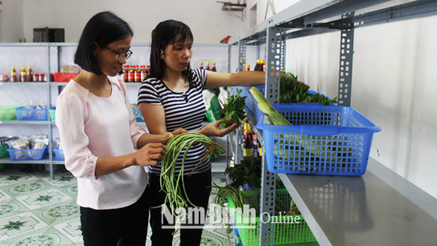 Rau trồng theo quy trình an toàn bán tại Cửa hàng giới thiệu sản phẩm nông nghiệp an toàn huyện Ý Yên.