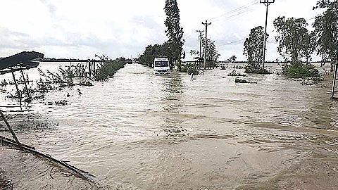 Lũ lụt hoành hành tại Campuchia.