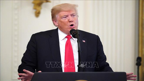 Tổng thống Mỹ Donald Trump phát biểu tại một sự kiện ở Washington, DC. Ảnh: AFP/TTXVN