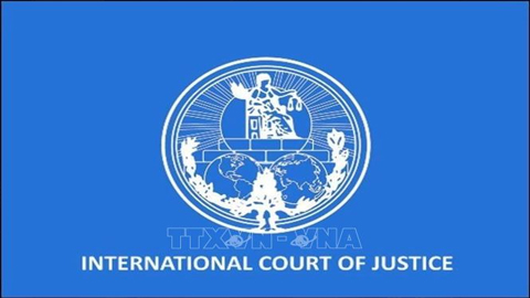Biểu tượng của Tòa án Công lý quốc tế (IJC). Ảnh: IRNA/TTXVN