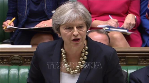 Thủ tướng Anh Theresa May trong cuộc họp Hạ viện tại thủ đô London ngày 22/10/2018. Ảnh: AFP/TTXVN