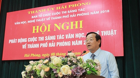 Ông Nguyễn Hữu Doãn - Trưởng ban Tuyên giáo Thành ủy Hải Phòng phát động cuộc thi