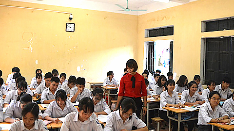 Trường THPT Quang Hà (Bình Xuyên) đã ổn định việc dạy và học sau sáp nhập. Ảnh: baovinhphuc.com.vn