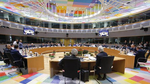 Toàn cảnh hội nghị thượng đỉnh EU tại Brussels, Bỉ ngày 25-11-2018.  Ảnh: AFP/TTXVN