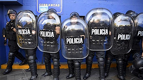 Cảnh sát được triển khai tại Buenos Aires, Argentina ngày 8/11/2018. 