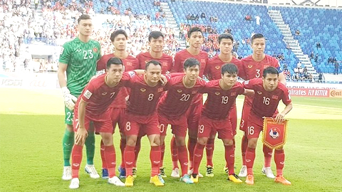 Đội hình xuất phát của tuyển Việt Nam.