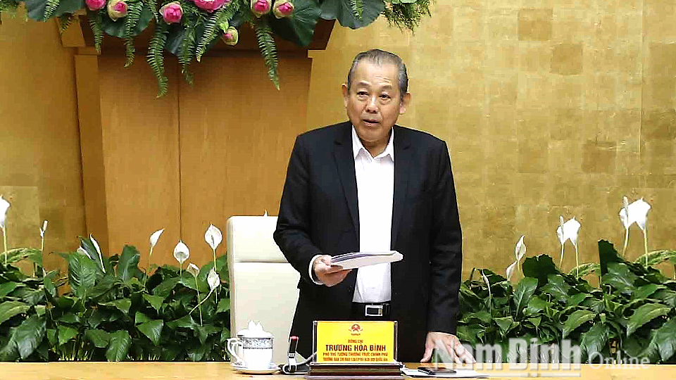 Phó Thủ tướng Thường trực Chính phủ Trương Hòa Bình phát biểu chỉ đạo tại hội nghị. Ảnh: Doãn Tấn - TTXVN