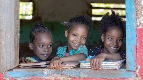 Học sinh tại Trường tiểu học Guracha Jeldu, ở Ethiopia.