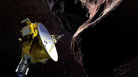  Mô phỏng khoảnh khắc New Horizons bay qua thiên thạch Ultima Thule.