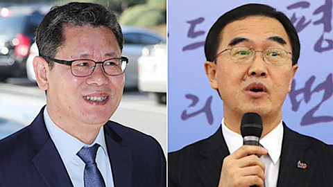 Ông Kim Yeon-chul (trái) được Tổng thống Hàn Quốc chọn để thay thế ông Cho Myoung-gyon làm Bộ trưởng Thống nhất Hàn Quốc. Ảnh: Reuters, EPA