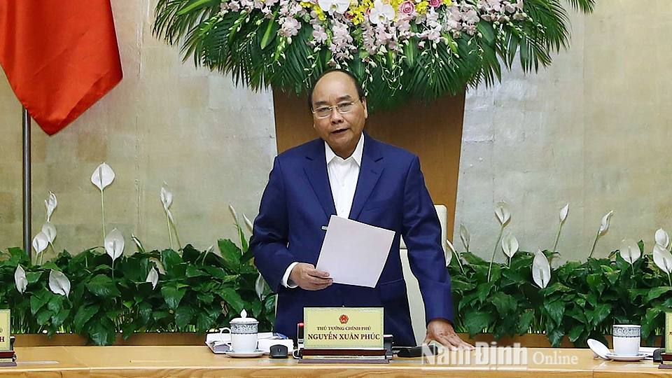 Thủ tướng Nguyễn Xuân Phúc phát biểu. Ảnh: Thống Nhất - TTXVN