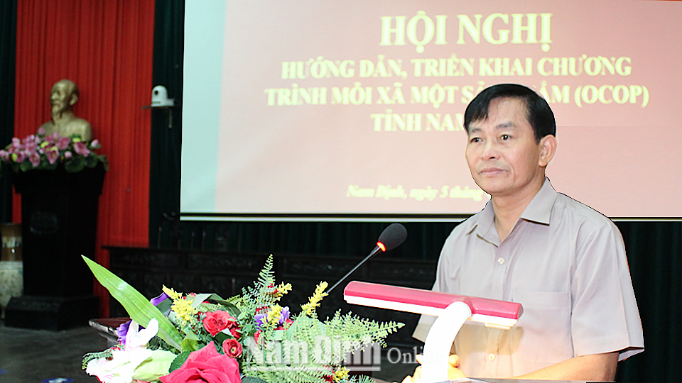 Đồng chí Nguyễn Phùng Hoan, Tỉnh ủy viên, Phó Chủ tịch UBND tỉnh phát biểu chỉ đạo tại hội nghị.