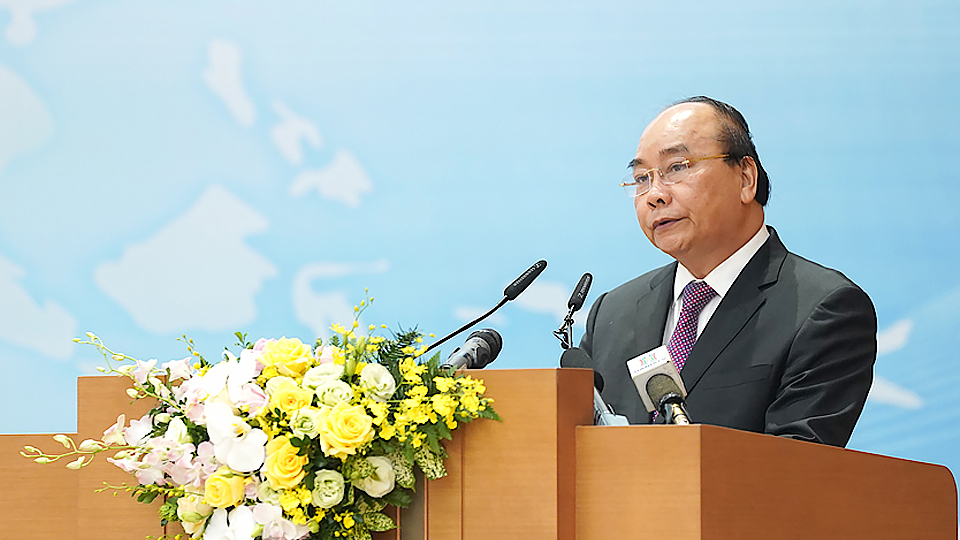 Thủ tướng Chính phủ Nguyễn Xuân Phúc phát biểu khai mạc hội nghị.