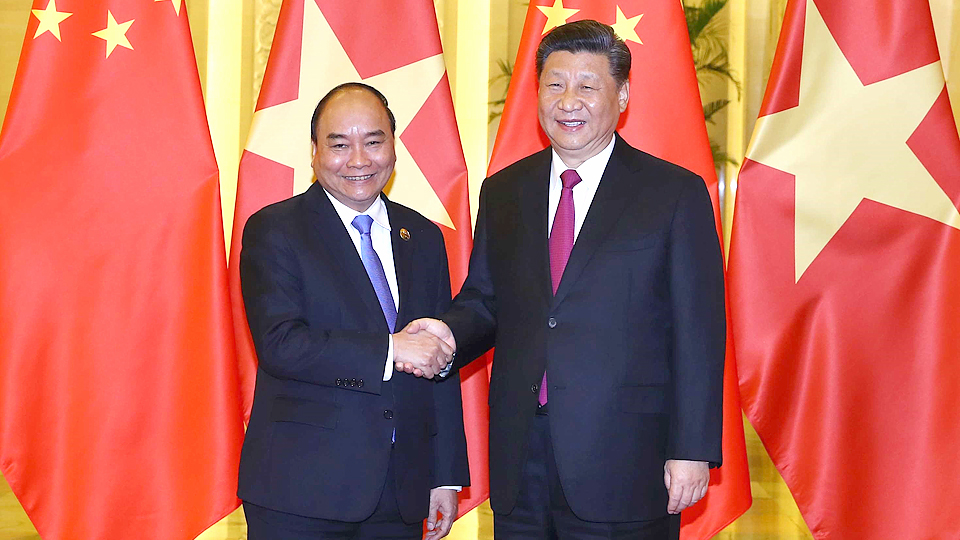 Thủ tướng Nguyễn Xuân Phúc hội kiến Tổng Bí thư, Chủ tịch Trung Quốc Tập Cận Bình.