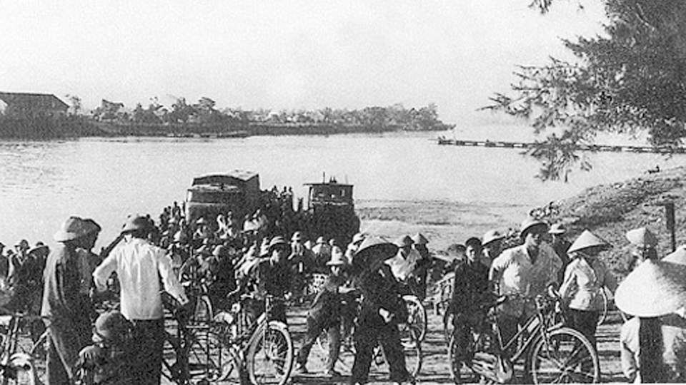 Bến phà Đò Quan Nam Định trong thời kỳ chiến tranh chống Mỹ. Ảnh: Tư liệu