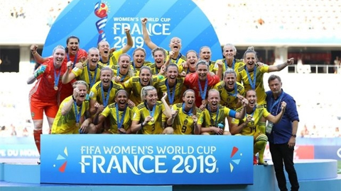 Thụy Điển giành Huy chương Đồng World Cup nữ 2019 sau chiến thắng sát nút 2-1 trước Anh. (Ảnh: FIFA)