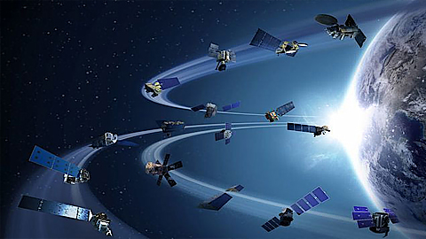   Hình minh họa mô tả hạm đội vệ tinh quan sát Trái đất của NASA. Ảnh: NASA