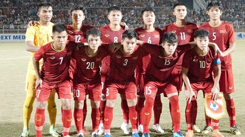  Đội hình ra sân của U18 Việt Nam. Ảnh: vietnamnet