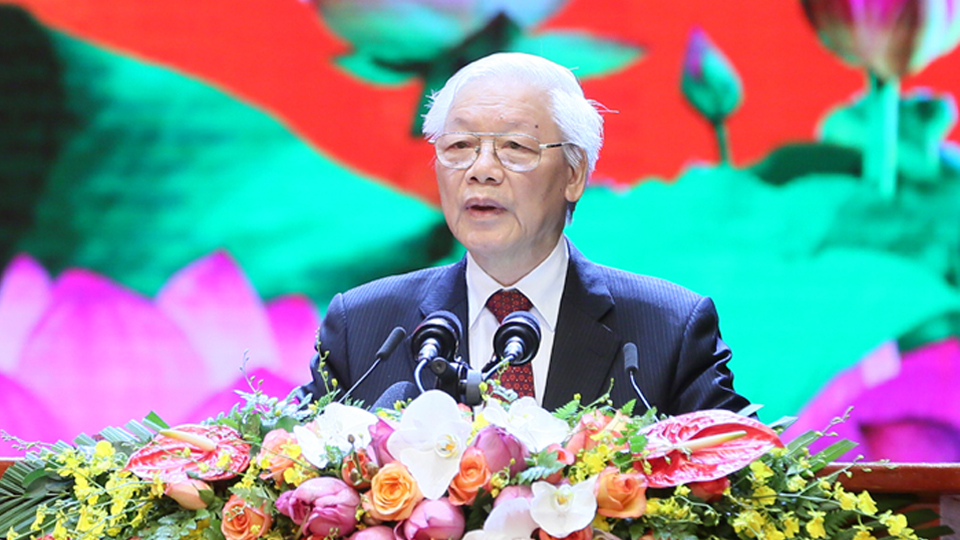 Tổng Bí thư, Chủ tịch nước Nguyễn Phú Trọng có bài phát biểu xúc động tại buổi Lễ.