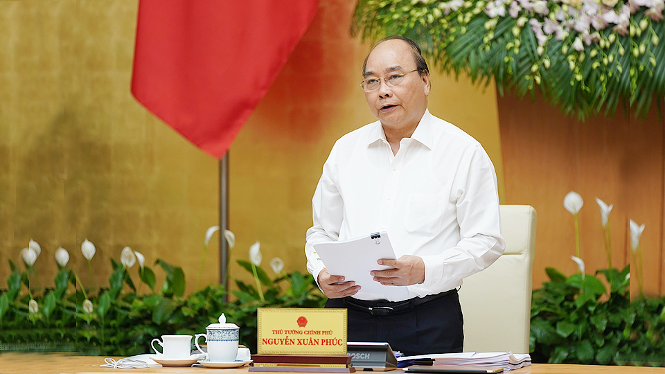 Thủ tướng Nguyễn Xuân Phúc phát biểu tại Phiên họp. Ảnh: VGP/Quang Hiếu