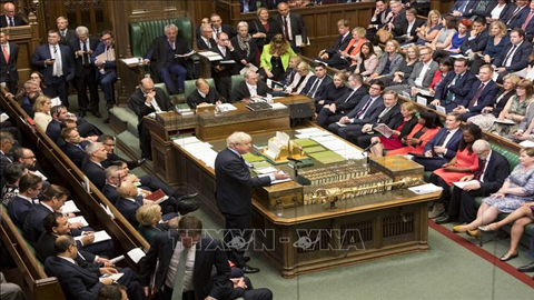 Thủ tướng Anh Boris Johnson phát biểu tại phiên họp Hạ viện ở thủ đô London ngày 3/9/2019. Ảnh: AFP/TTXVN
