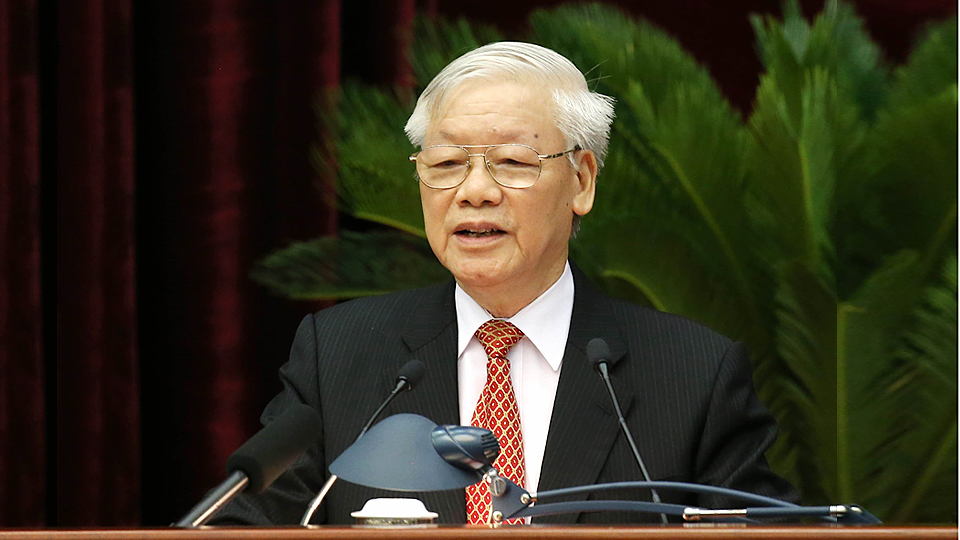 Tổng Bí thư, Chủ tịch nước Nguyễn Phú Trọng phát biểu bế mạc hội nghị. Ảnh: Phương Hoa - TTXVN