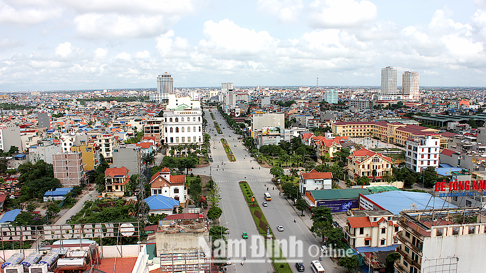 Một góc Khu đô thị Hòa Vượng, thành phố Nam Định.