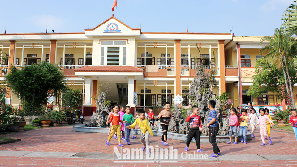 Trường Mầm non xã Hải Thanh được đầu tư, nâng cấp đạt chuẩn quốc gia.