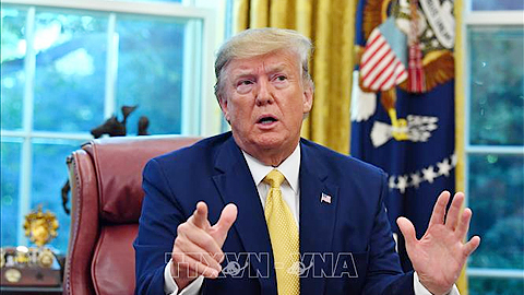Tổng thống Mỹ Donald Trump phát biểu tại cuộc họp ở Washington, DC ngày 11/10/2019. Ảnh: AFP/TTXVN