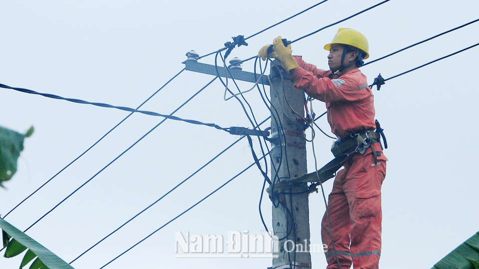Công ty Điện lực Nam Định đầu tư, cải tạo hệ thống điện nông thôn trên địa bàn xã Mỹ Tân (Mỹ Lộc).
