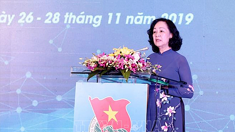 Trưởng Ban Dân vận Trung ương Trương Thị Mai phát biểu. 