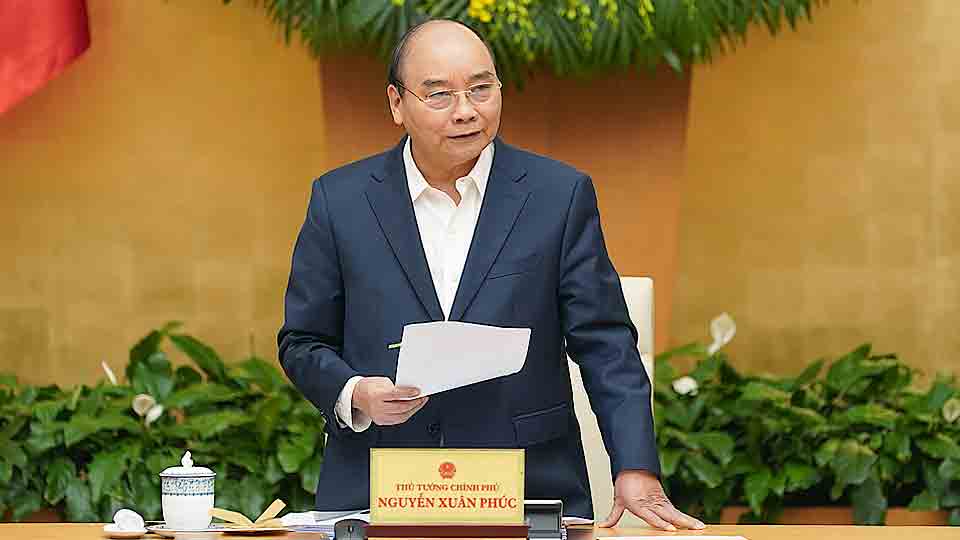 Thủ tướng Chính phủ Nguyễn Xuân Phúc phát biểu tại phiên họp. Ảnh: VGP/Quang Hiếu
