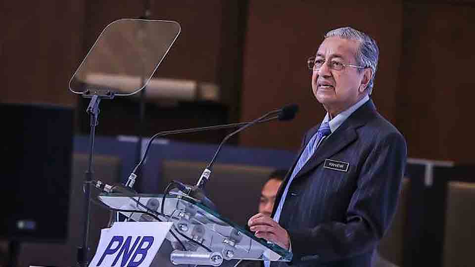 Thủ tướng M.Mô-ha-mét phát biểu tại Hội nghị cấp cao doanh nghiệp PNB 2019. Ảnh: The SunDaily
