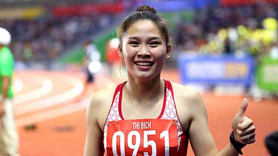 Vận động viên Đinh Thị Bích giành Huy chương Vàng nội dung 800m nữ. Ảnh: Internet