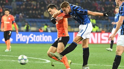  Mario Pasalic ghi bàn thắng nâng tỷ số lên 2-0 cho Atalanta ở phút 80 của trận đấu với Shakhtar. Ảnh: Dailymail