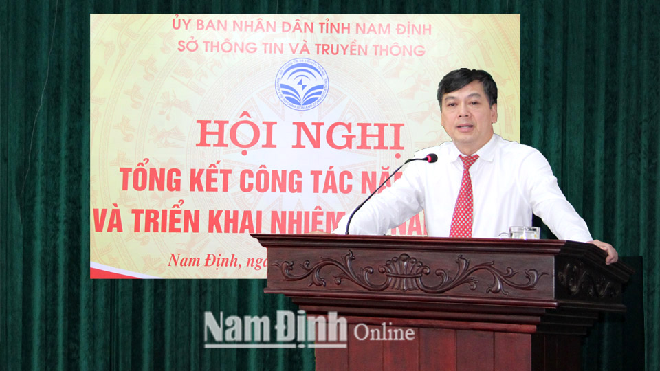 Đồng chí Trần Lê Đoài, Tỉnh ủy viên, Phó Chủ tịch UBND tỉnh phát biểu tại hội nghị.