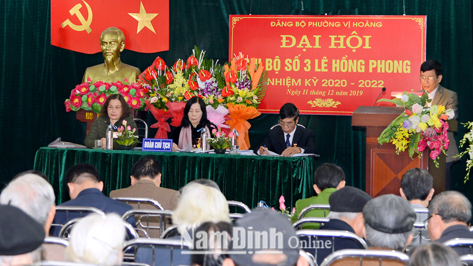Chi bộ số 3 Lê Hồng Phong, phường Vị Hoàng (thành phố Nam Định) đại hội nhiệm kỳ 2020-2022.