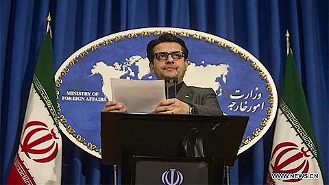 Người phát ngôn Bộ Ngoại giao Iran Abbas Mousavi tại một buổi họp báo ở Tehran, ngày 5-1. (Ảnh: Tân Hoa xã)