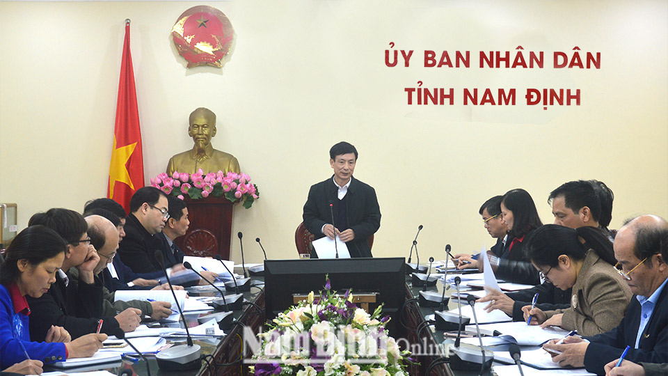 Đồng chí Phạm Đình Nghị, Phó Bí thư Tỉnh ủy, Chủ tịch UBND tỉnh phát  biểu chỉ đạo hội nghị.