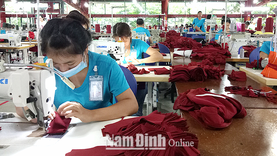 Sản xuất sản phẩm may xuất khẩu tại Công ty Maxport Limited Việt Nam, Chi nhánh Nam Định (KCN Mỹ Trung).