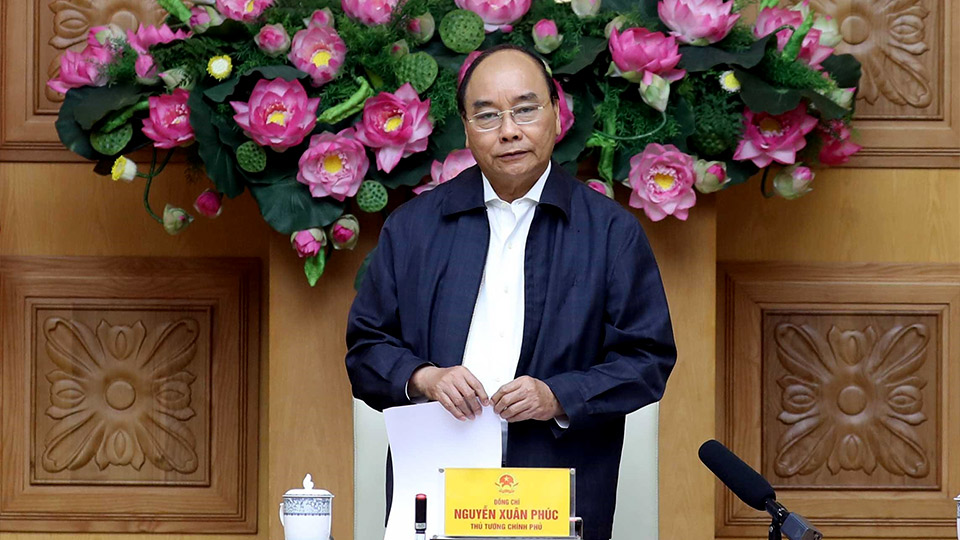 Thủ tướng Nguyễn Xuân Phúc phát biểu tại buổi làm việc.  Ảnh: Thống Nhất - TTXVN