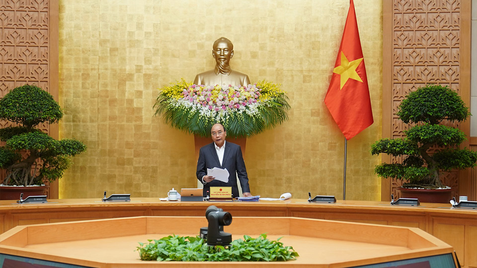 Thủ tướng chủ trì phiên họp Chính phủ thường kỳ tháng 3-2020.  Ảnh: VGP/Quang Hiếu