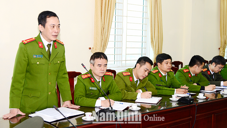 Công an thành phố Nam Định triển khai phương án tấn công, trấn áp tội phạm.