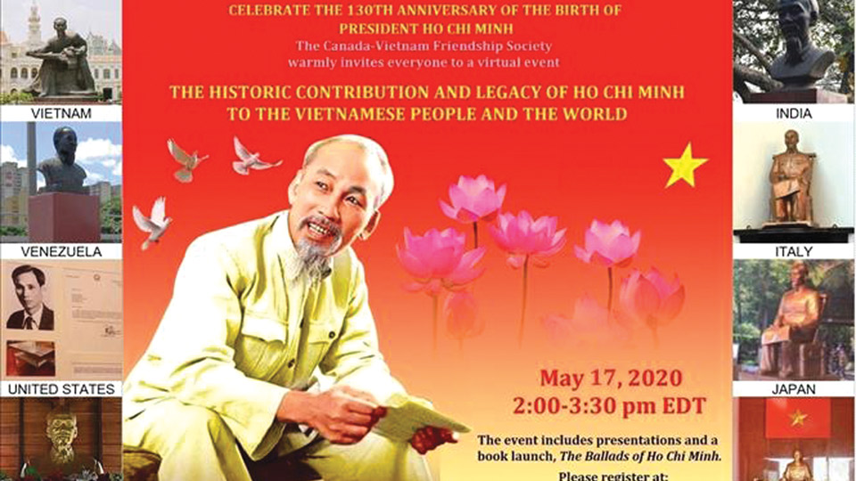 Hội thảo online với chủ đề “Di sản và đóng góp lịch sử của Chủ tịch Hồ Chí Minh đối với nhân dân Việt Nam và thế giới”.  Ảnh: chinhphu.vn