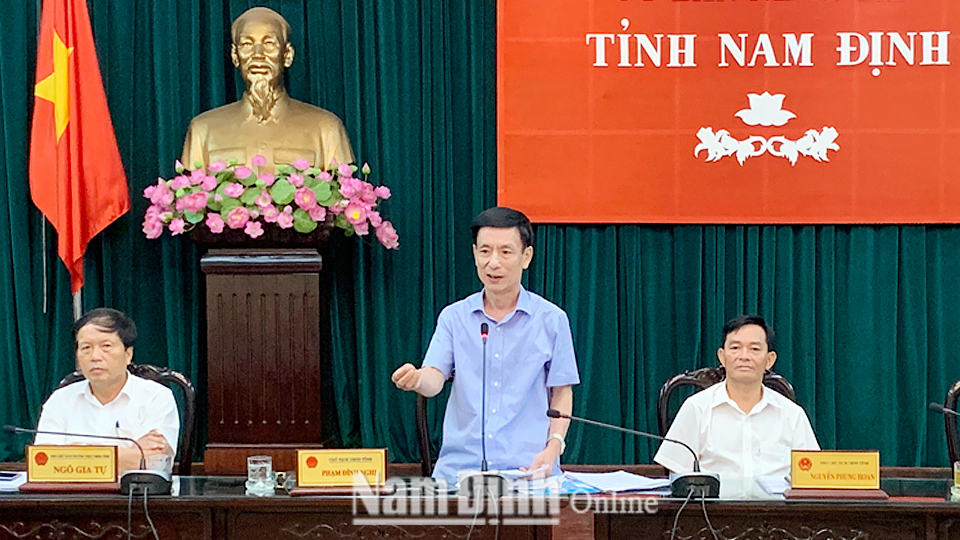 Đồng chí Phạm Đình Nghị, Phó Bí thư Tỉnh ủy, Chủ tịch UBND tỉnh kết luận hội nghị.
