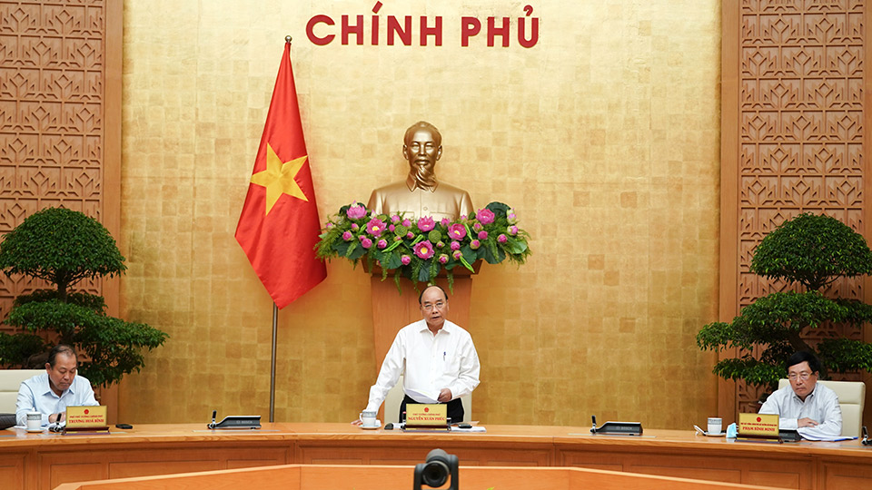 Thủ tướng chủ trì phiên họp Thường trực Chính phủ chiều 19-8.  Ảnh: VGP/Quang Hiếu