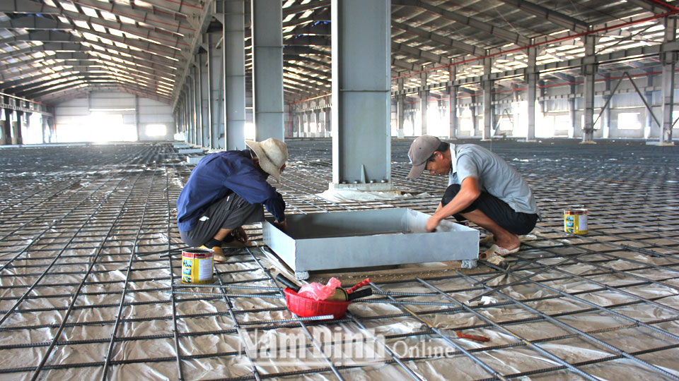 Thi công nhà xưởng dự án Nhà máy sản xuất đồ chơi trẻ em KAM FUNG, Cụm công nghiệp Thịnh Lâm.