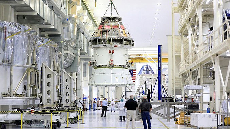 Tàu Orion tại Trung tâm Vũ trụ Kennedy, bang Florida, Mỹ. (Ảnh: NASA).