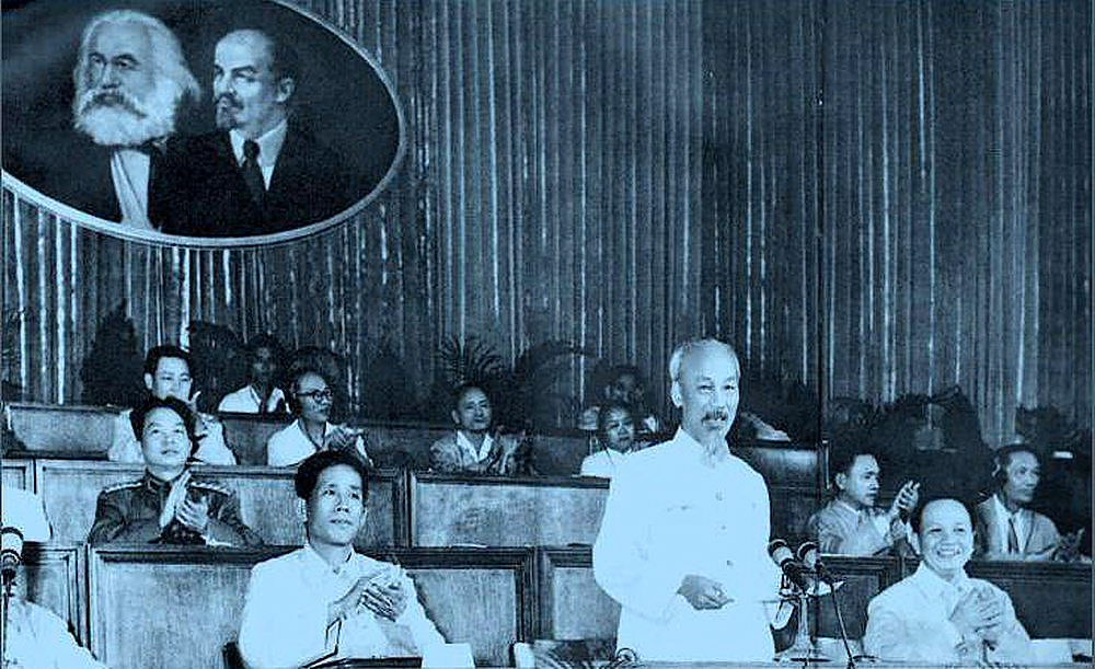 Chủ tịch Hồ Chí Minh phát biểu tại Đại hội đại biểu toàn quốc lần thứ III, Đảng Lao động Việt Nam, ngày 5-9-1960. Ảnh: Tư liệu